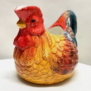 Colorful chicken pitcher
